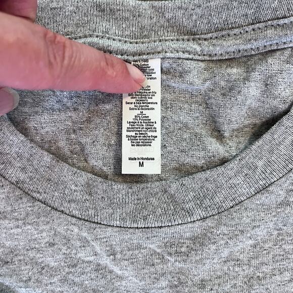 Softball Mom gray cotton Tshirt red embroidery sports tee womens Medium athletic - Picture 3 of 4